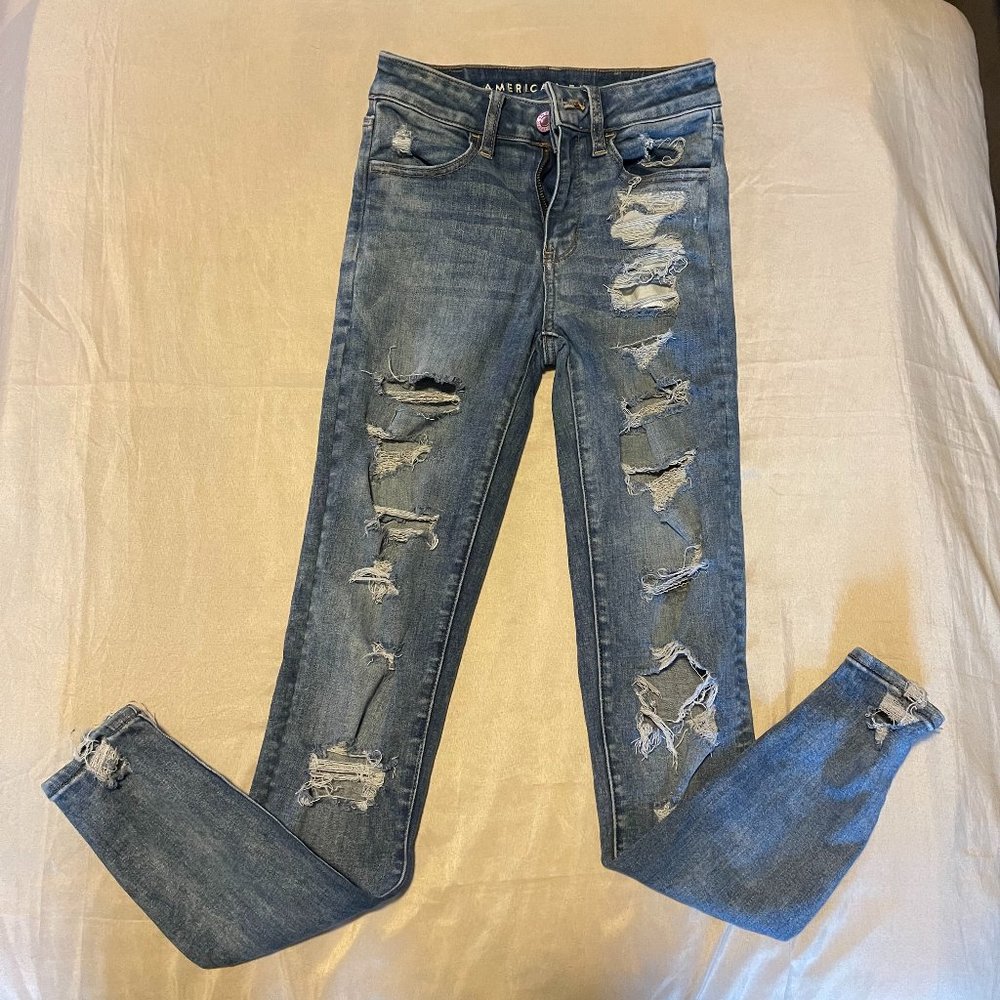 American Eagle Hi Rise Jeggings Size 0